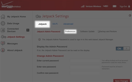 Jetpack Settings Jetpack select Preferences