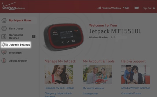 Verizon Jetpack MiFi 5510L 4G LTE Mobile Hotspot