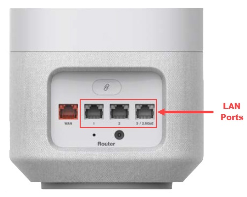 Verizon 5G Home Router rear panel with port details