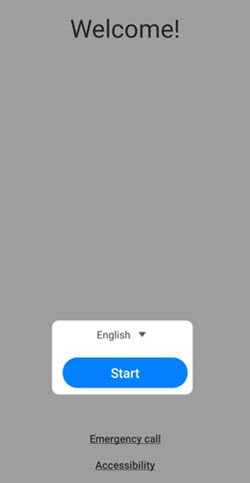 Welcome screen