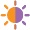 Blinking amber and purple