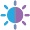 Blinking blue and purple