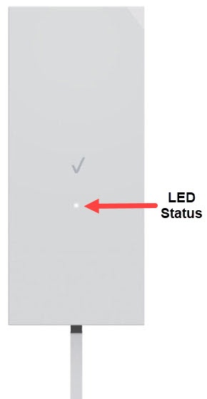 LED Indicator is located on the front of the Verizon Receiver (LV65) in the center
