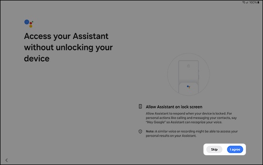 Access Assistant from lock screen