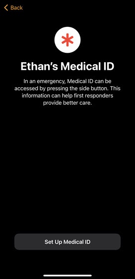Set Up Medical ID
