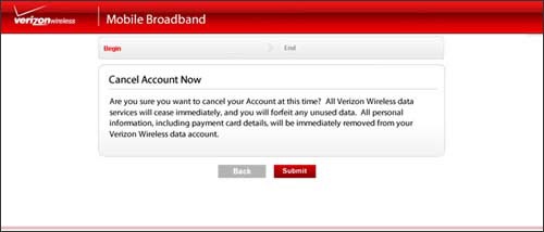 Cancel Account - Mobile Broadband Portal | Verizon