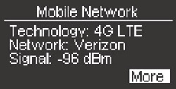 Mobile Network LCD Details Screen