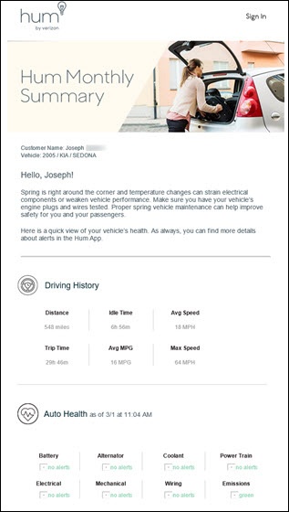 Auto health report