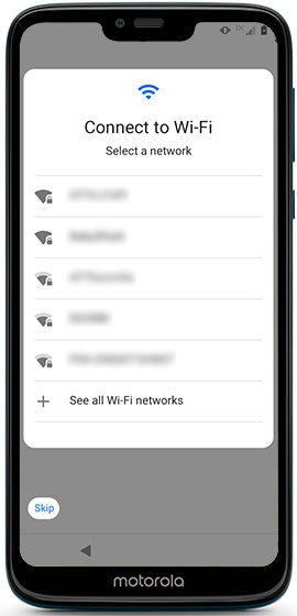Select a network then enter the password.