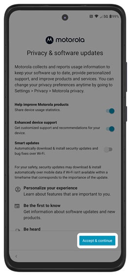Motorola privacy Screen