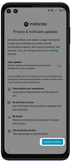 Motorola privacy Screen
