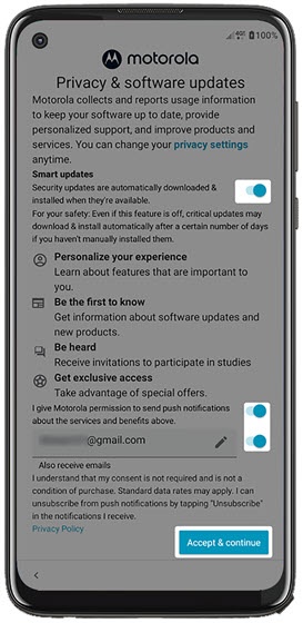 Motorola privacy and software updates
