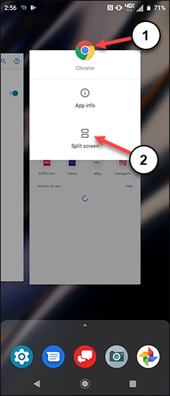 Open in split screen