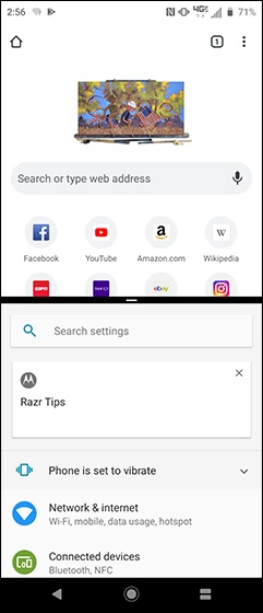 Split screen view