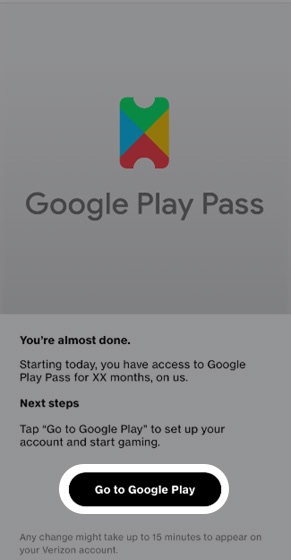 Add Google Play Pass Subscription - My Verizon app