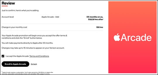 Select Enroll in Apple arcade