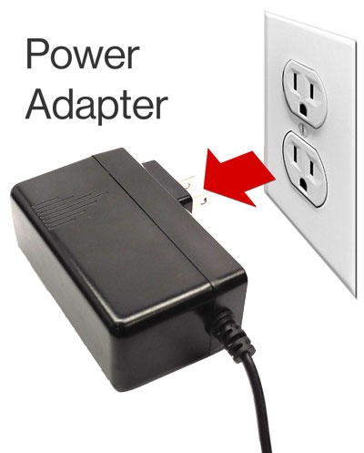 Power adapter plugging into outlet