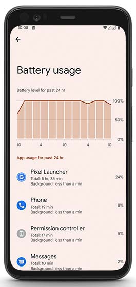 Advanced Battery usage graph