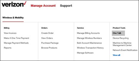 phone number for verizon wireless payment center