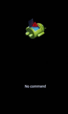 Pantalla Recuperación de Android con el mensaje "Sin comandos"