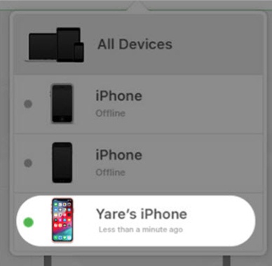 Select the desired online device