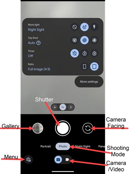Common Camera settings detail