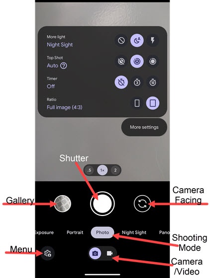 Google Pixel 7a - Common Camera Settings | Verizon