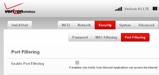 Port Filtering with Enable Port Filtering