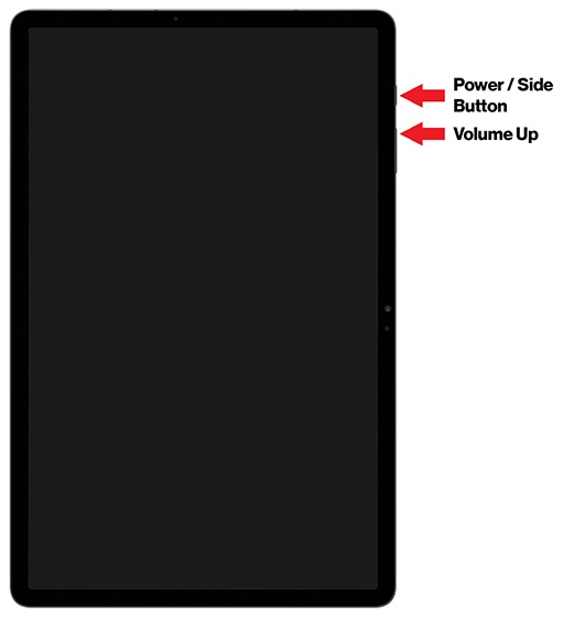 Volume up and Power buttons