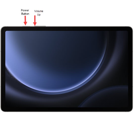 Volume up and Power buttons