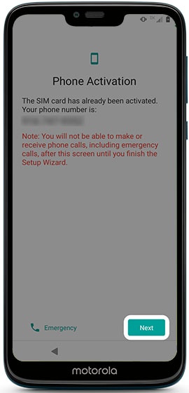 Verify the correct mobile number is listed then tap Next.