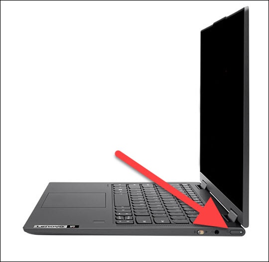 Where is Power Button on Lenovo Laptop  