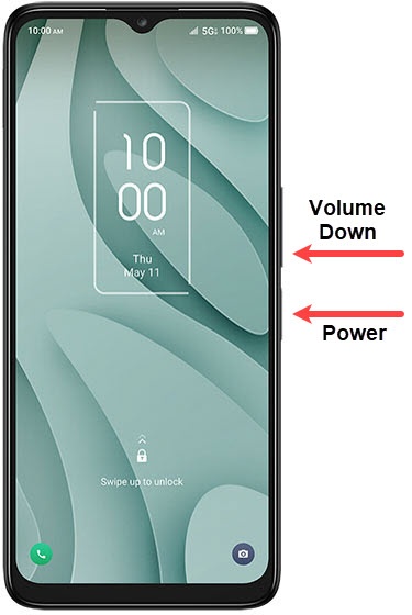 Power and volume buttons