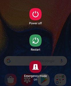 Power off menu