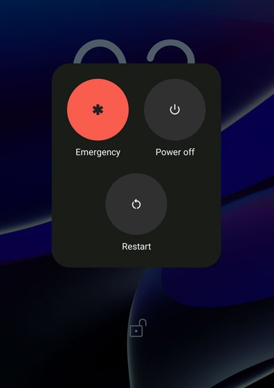 Power button menu