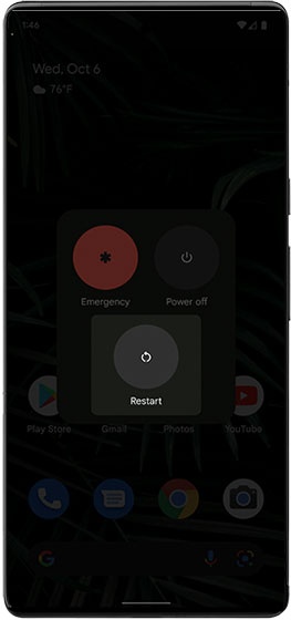 Tap and hold Restart