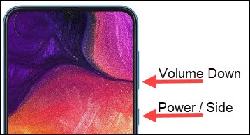 Power and Volume down buttons