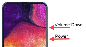 Power and volume down buttons