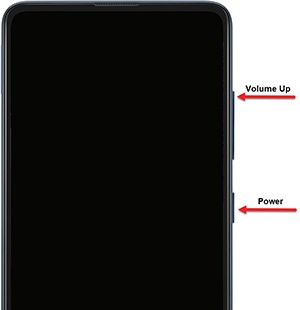 Volume up and power button