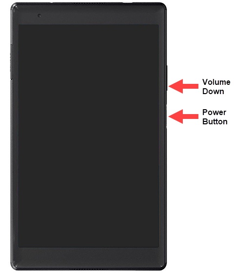 Power and volume down buttons