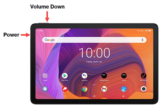 Power and Volume Down buttons