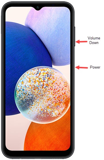 Power and Volume Down buttons