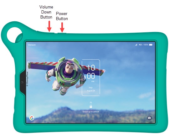 Power and Volume Down buttons