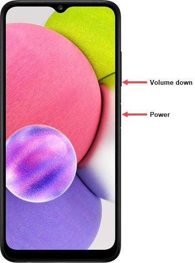 Power and Volume down buttons