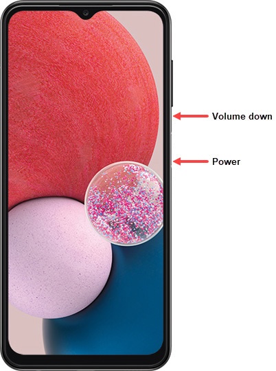Power and Volume Down buttons