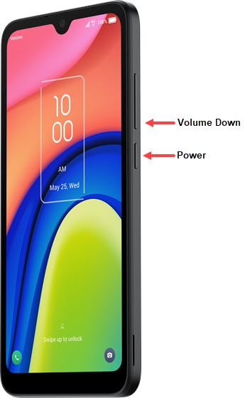 Power and volume buttons