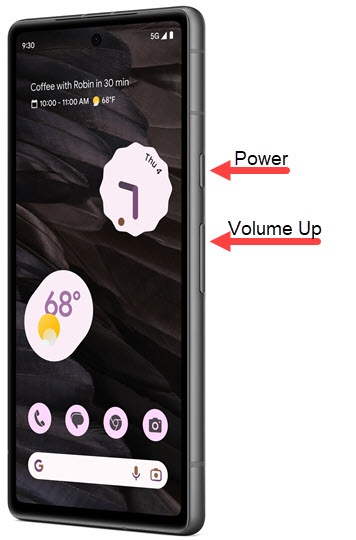 Power Volume Up buttons