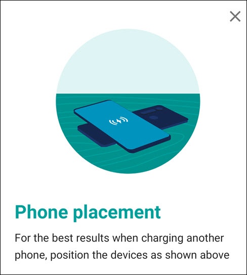 Power Sharing phone placement example