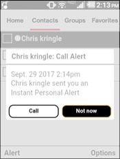 Select Call or Not Now