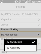 Select Contact Sorting